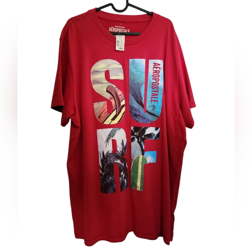 Aeropostale Surf TShirt Size XXL Red New With Tags